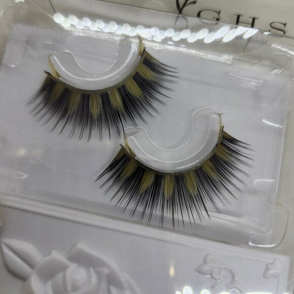 G.H.S Printed Two-Tone Yellow & Black False Eyelashes [Japanese Edition] [NWOT] - Picture 4 of 4